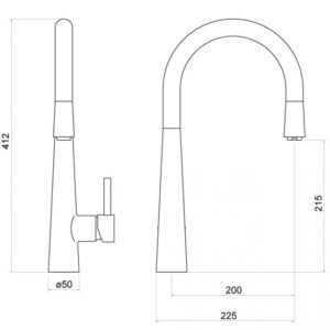 Alternative view of Jema Pull Out Spray Kitchen Mixer Tap