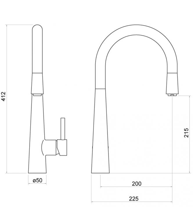 Jema Pull Out Spray Kitchen Mixer Tap - Image 2