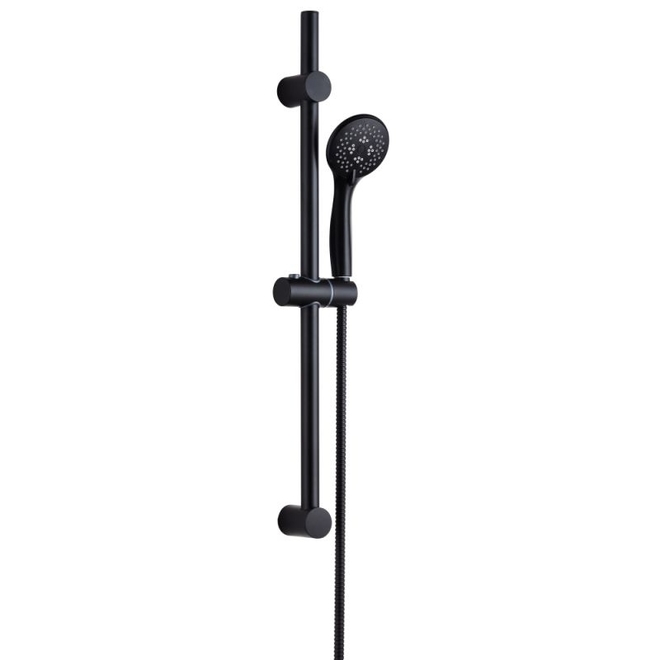 Contemporary Collection Black Shower Riser Rail Kit