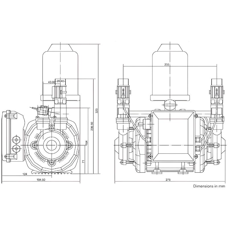 Tucson Equinox Universal Head Shower Pump - 2 bar - Image 4
